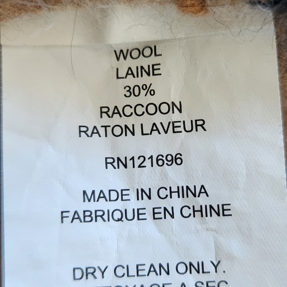 DemyLee New York beige/black wool/racoon hair knit striped Sweater Sz S - Picture 8 of 8